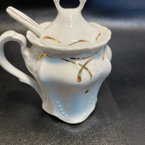 Vintage Bavaria Victorian Mustard Pot with Spoon - Picture 5 of 9